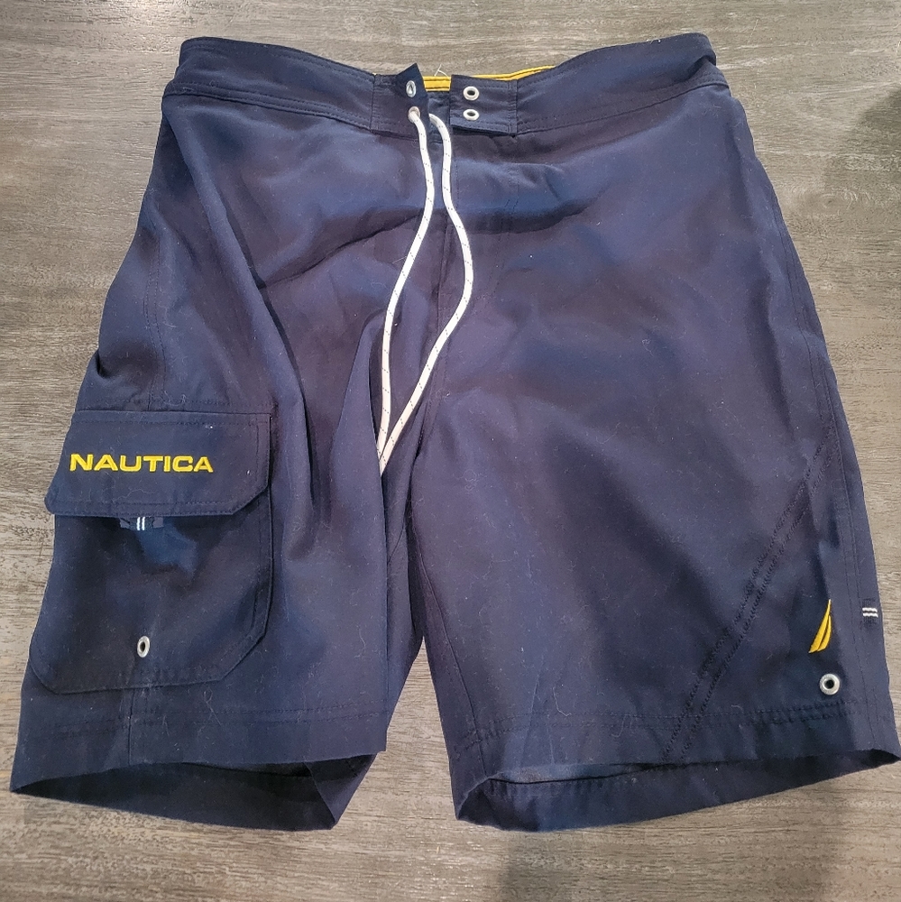 Mens blue swim shorts by Nautica size medium